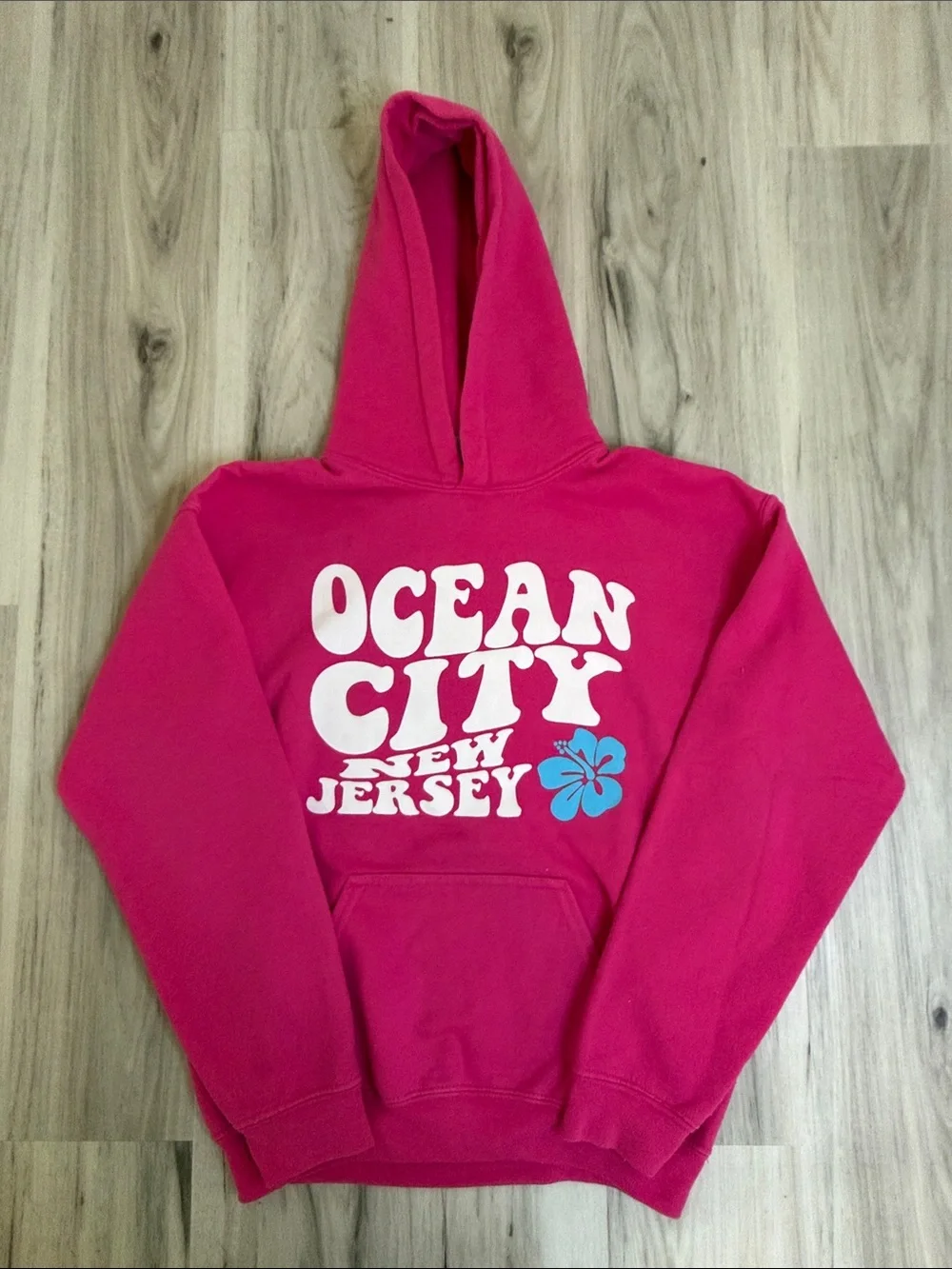 Ocean City New Jersey Kids Pink Hoodie Sweatshirtsz LRG